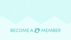 The words 'Become a member' with the Netsafe shield logo and a zigzag pattern in teal