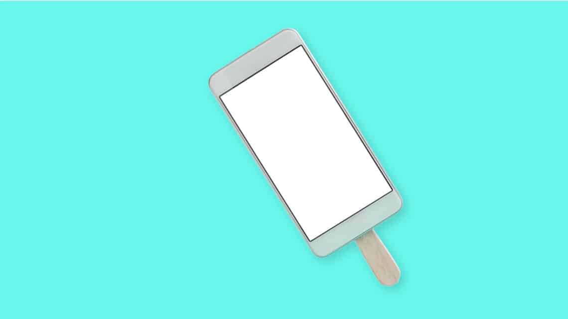 phone on popsicle stick