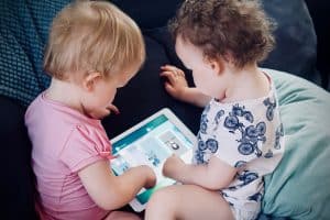 Toddlers using iPad
