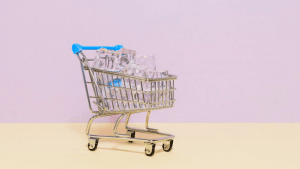 A toy shopping cart